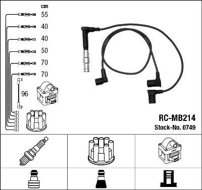 Augstsprieguma vadu komplekts NGK 0749