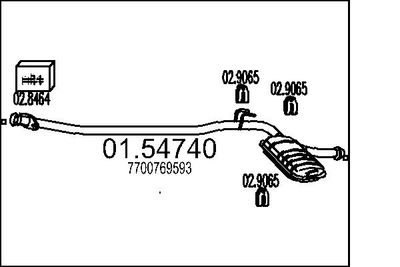 Средний глушитель выхлопных газов MTS 01.54740