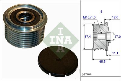 Ģeneratora brīvgaitas mehānisms Schaeffler INA 535 0069 10