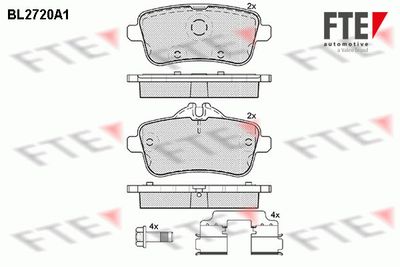 Bremžu uzliku kompl., Disku bremzes FTE 9010944
