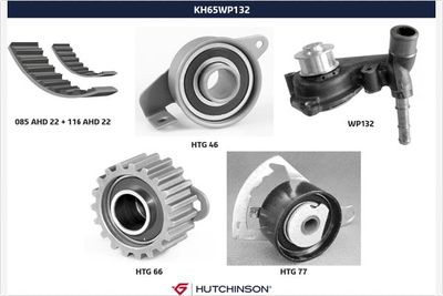 Ūdenssūknis + Zobsiksnas komplekts HUTCHINSON KH 65WP132
