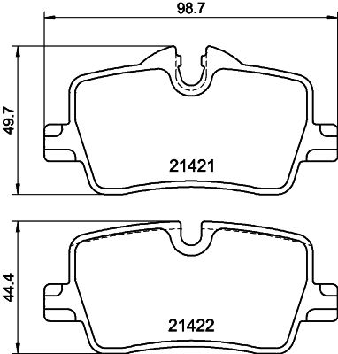 Bremžu uzliku kompl., Disku bremzes HELLA PAGID 8DB 355 040-681
