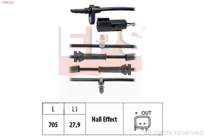 Датчик, частота вращения колеса EPS 1.960.212
