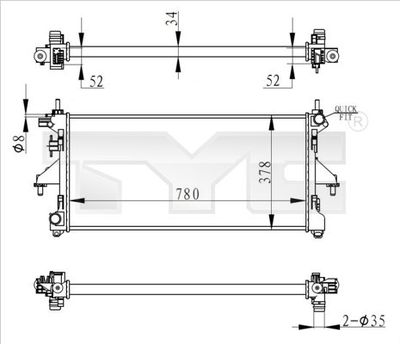 Radiators, Motora dzesēšanas sistēma TYC 709-0020-R