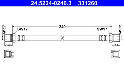 Тормозной шланг ATE 24522402403