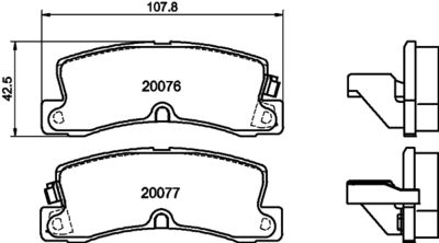 Bremžu uzliku kompl., Disku bremzes HELLA PAGID 8DB 355 005-691