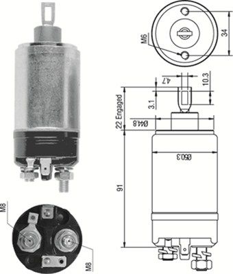 Ievilcējrelejs, Starteris MAGNETI MARELLI 940113050248