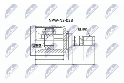 Шарнирный комплект, приводной вал NTY NPW-NS-023