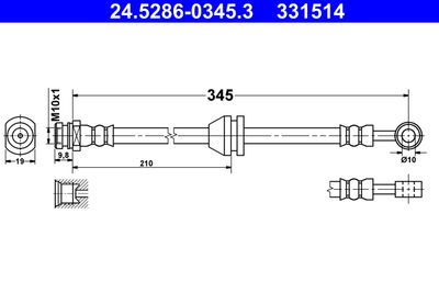 Тормозной шланг ATE 24.5286-0345.3
