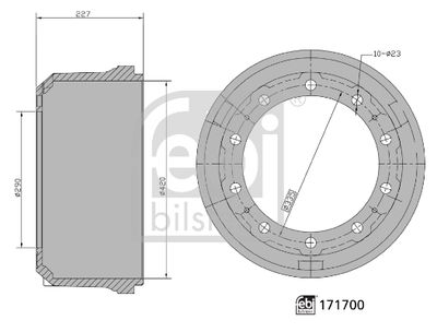Тормозной барабан FEBI BILSTEIN 171700