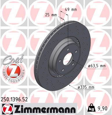 Bremžu diski ZIMMERMANN 250.1396.52