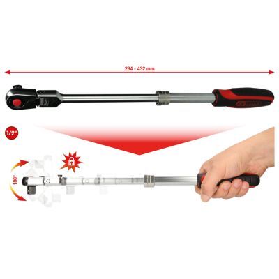 Uzgriežņu atslēga ar pārslēdzamu sprūdmehānismu KS TOOLS 914.1220
