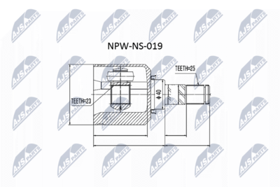 Шарнирный комплект, приводной вал NTY NPW-NS-019