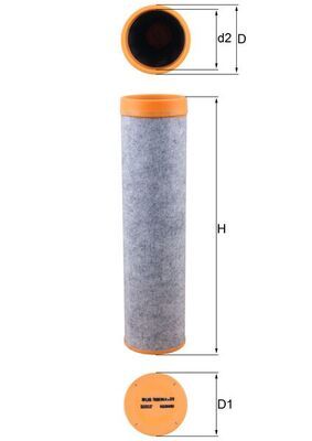 Sekundārā gaisa filtrs MAHLE LXS 7080