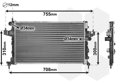 Radiators, Motora dzesēšanas sistēma VAN WEZEL 37002380