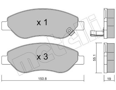 Комплект тормозных колодок, дисковый тормоз METELLI 22-0777-0
