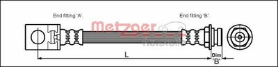 Bremžu šļūtene METZGER 4113524