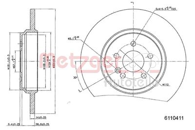 Тормозной диск METZGER 6110411