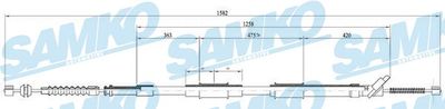 Тросик, cтояночный тормоз SAMKO C0874B