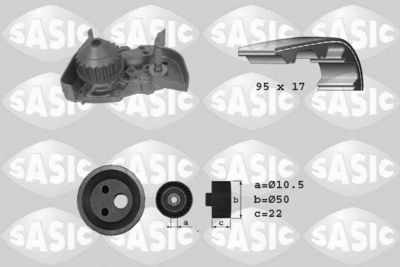 Ūdenssūknis + Zobsiksnas komplekts SASIC 3904025