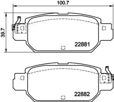 HELLA PAGID 8DB355040651 Bremžu uzliku kompl