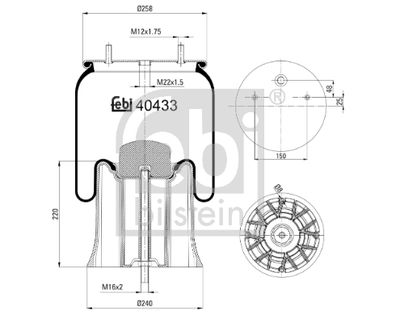 Pneimoatsperes spilvens, Pneimopiekare FEBI BILSTEIN 40433