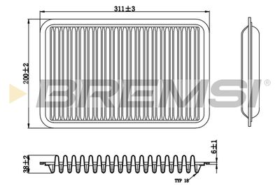 Воздушный фильтр BREMSI FA1393