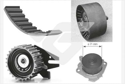 Ūdenssūknis + Zobsiksnas komplekts HUTCHINSON KH 184WP25