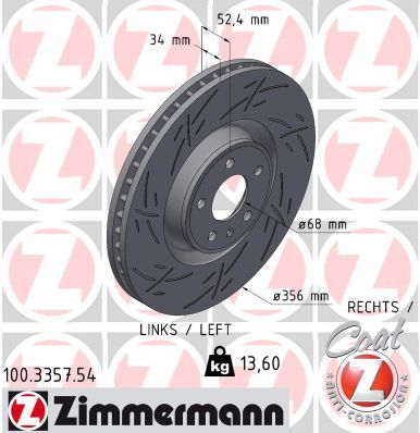 Тормозной диск ZIMMERMANN 100.3357.54