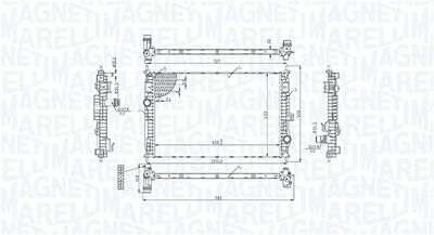 Радиатор, охлаждение двигателя MAGNETI MARELLI 350213221800
