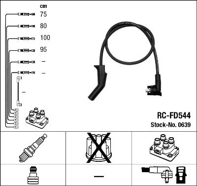 Augstsprieguma vadu komplekts NGK 0639