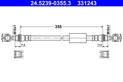 Тормозной шланг ATE 24.5239-0355.3