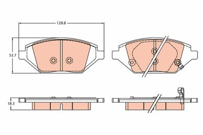 Bremžu uzliku kompl., Disku bremzes TRW GDB2318