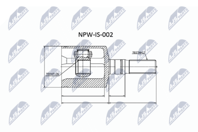 Шарнирный комплект, приводной вал NTY NPW-IS-002