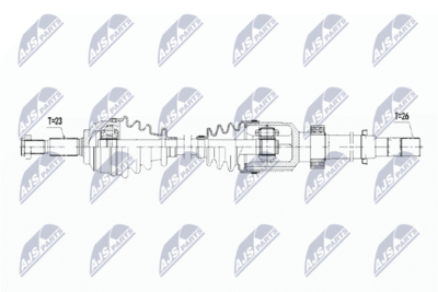 Piedziņas vārpsta NTY NPW-RE-067