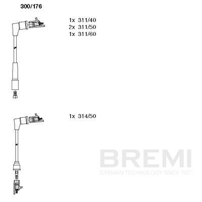 Комплект проводов зажигания BREMI 300/176