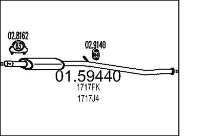 Средний глушитель выхлопных газов MTS 01.59440