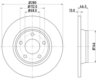 Bremžu diski HELLA PAGID 8DD 355 104-171