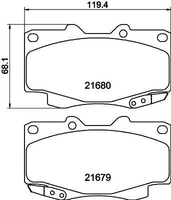Bremžu uzliku kompl., Disku bremzes HELLA PAGID 8DB 355 020-811