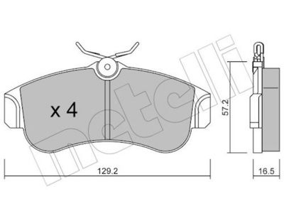 Комплект тормозных колодок, дисковый тормоз METELLI 22-0123-0