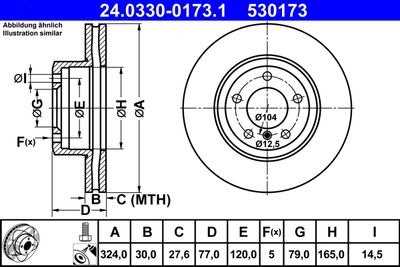 Тормозной диск ATE 24.0330-0173.1