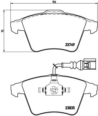 Bremžu uzliku kompl., Disku bremzes BREMBO P 85 090