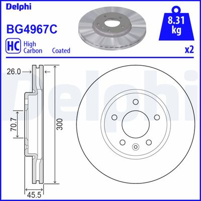 Bremžu diski DELPHI BG4967C