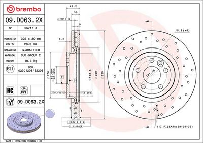 Bremžu diski BREMBO 09.D063.2X