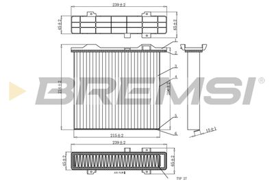 Filtrs, Salona telpas gaiss BREMSI FC0911C