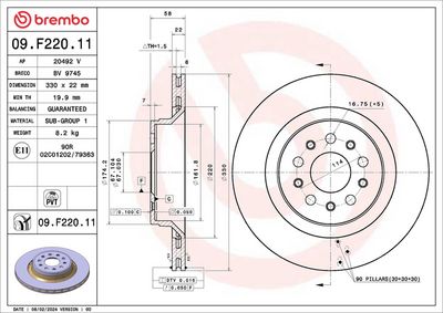 Bremžu diski BREMBO 09.F220.11