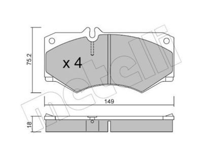 Комплект тормозных колодок, дисковый тормоз METELLI 22-0014-0