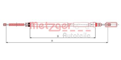 Тросик, cтояночный тормоз METZGER 491.4