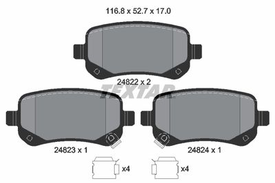 Bremžu uzliku kompl., Disku bremzes TEXTAR 2482201