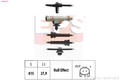 Датчик, частота вращения колеса EPS 1.960.257